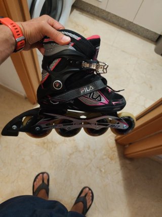 Patines en línea Fila negros y rosas