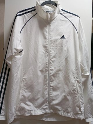 Cortavientos Adidas Blanco y Negro