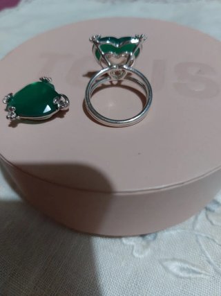 Anillo y Colgante Tous Corazón Verde