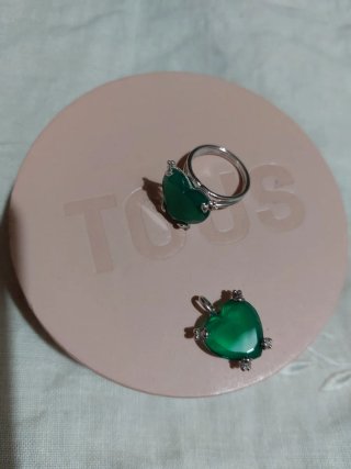 Anillo y Colgante Tous Corazón Verde