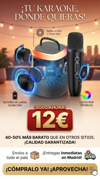 Mini Karaoke Bluetooth con Micrófono