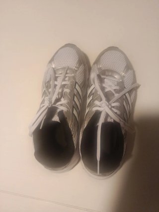 Zapatillas Adidas Blancas y Plateadas