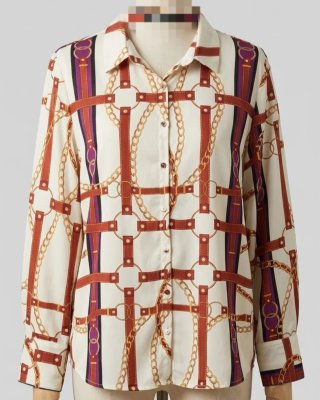 Camisa Vintage Estampado Ecuestre Couchel XXL