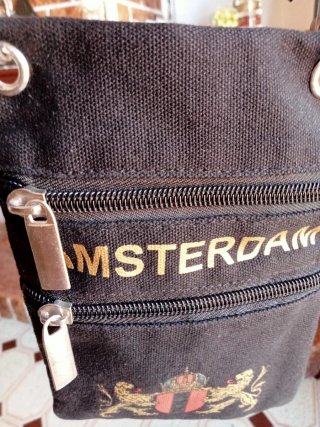 Tracolla unisex nera Amsterdam