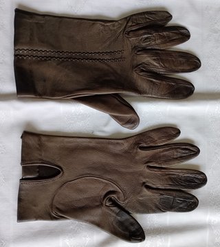 Guantes de piel mujer marrones