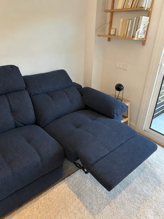 Sofá 3 plazas reclinable azul. 1 año. Impecable
