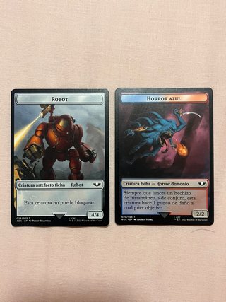 Cartas Magic warhammer 40k Robot y Horror Azul