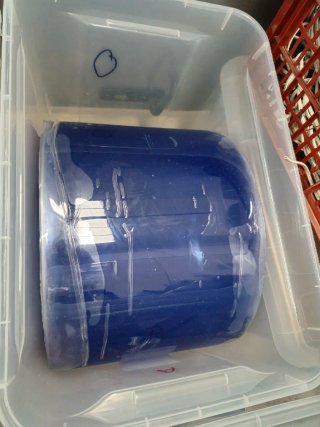 Rollo cortina tiras PVC azul