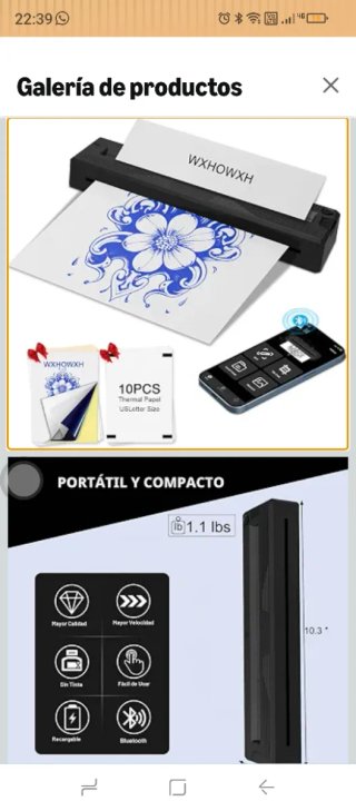 Impresora Térmica Portátil WXHOWXH A4