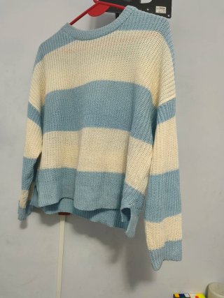 Jersey de Rayas Azul y Crema