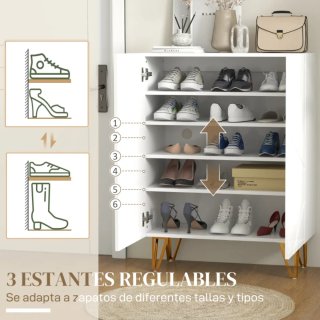Zapatero Blanco con Patas Metálicas
