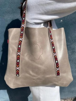 Bolso de Cuero Encerado Color Tierra