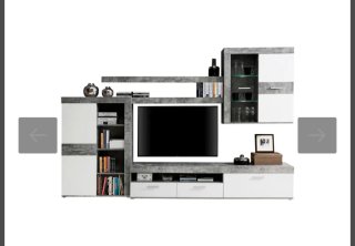 Mueble de Salón Moderno Blanco y Gris