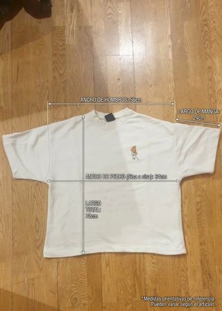 Camiseta Oversize Pull & Bear Crema