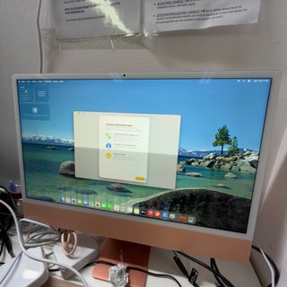 iMac M1 Naranja Linea pantalla