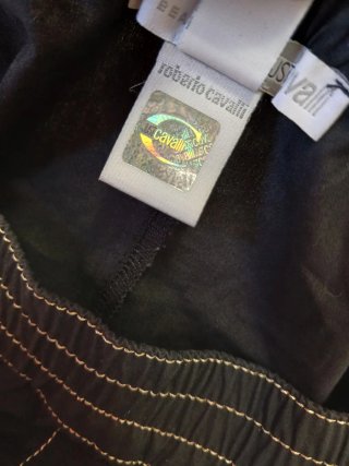 Shorts Just Cavalli neri con dettagli oro