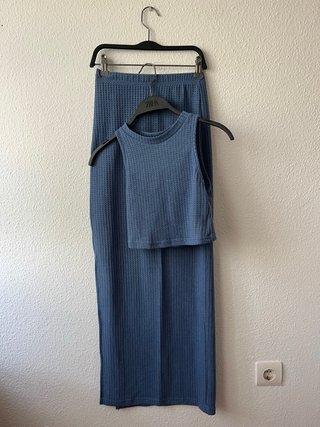 Conjunto falda y top azul Shein