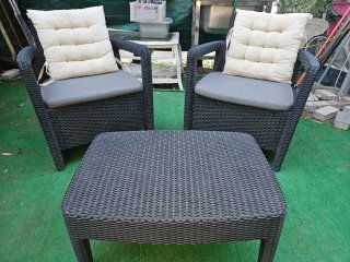Conjunto Muebles Jardín Ratán Negro