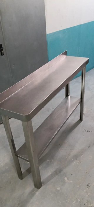mesa acero inox estrecha 120x28x88cm de altura