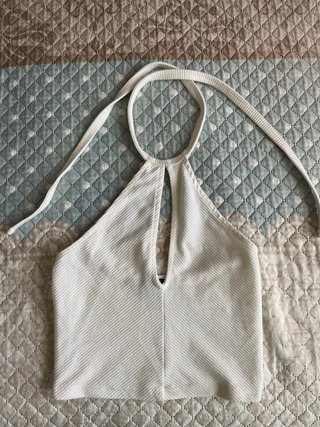 Top halter Bershka blanco