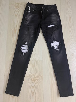 Pantalones Sokotoo Slim Fit Negros Rasgados