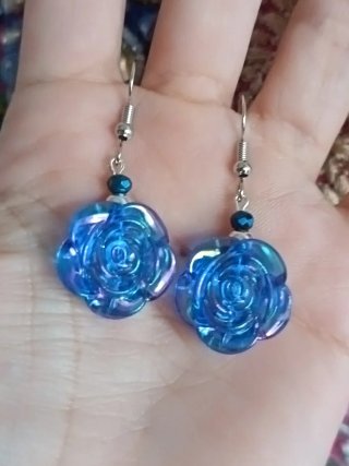 Pendientes de Flores Azules