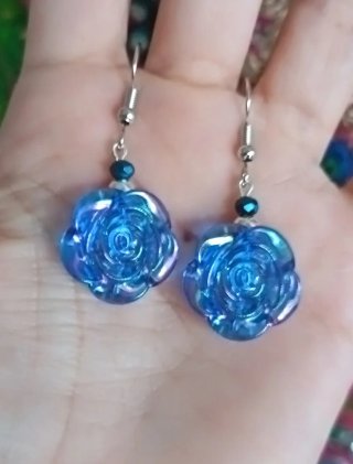 Pendientes de Flores Azules