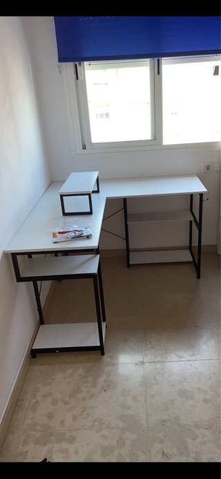 Escritorio en L Blanco y Negro