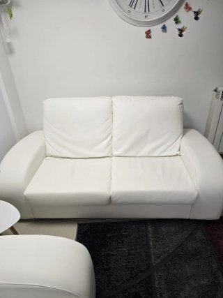 Sofá polipiel blanco + fundas