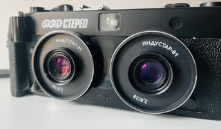 Cámara 3D FED Stereo con lentes Konica Minolta