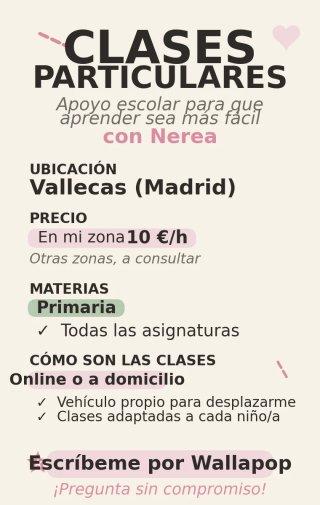 Clases particulares Ensanche de Vallecas