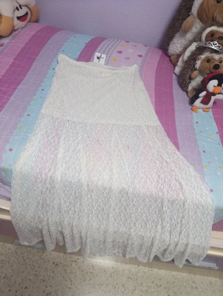 Falda de encaje blanca Lefties
