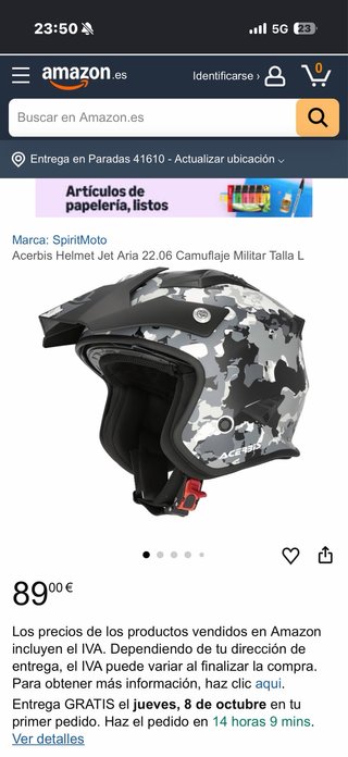 Casco Jet Acerbis Aria Camuflaje