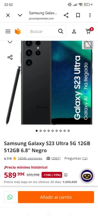 Samsung Galaxy S23 Ultra 512GB Negro