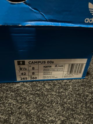 Adidas Campus Negras Talla 42 Con caja