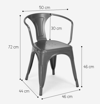 Silla de Metal con Reposabrazos