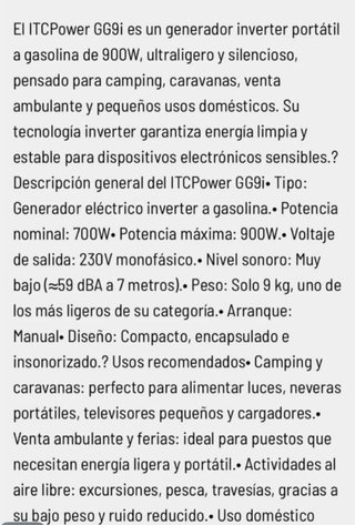 Generador Eléctrico Inverter ITC Power