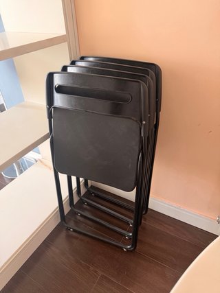 4 Sillas Plegables Ikea Negras