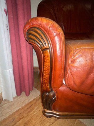 Conjunto Sofá 3 Plazas y Sillones de Cuero / Piel