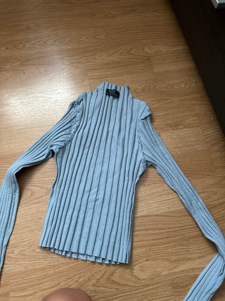 Bershka Jersey Cuello Alto Azul Talla XS