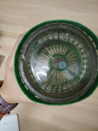 Sifón Vintage de Vidrio con Funda Verde