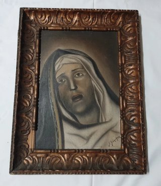 ÓLEO VIRGEN "DOLOROSA" (1941) J. SÁNCHEZ