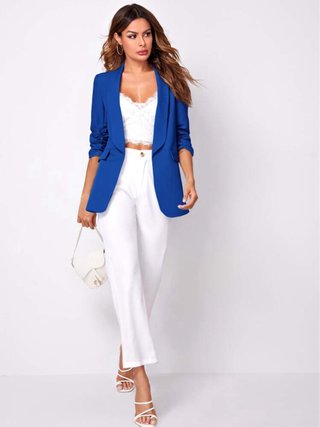 Blazer Azul tela fina y elástica