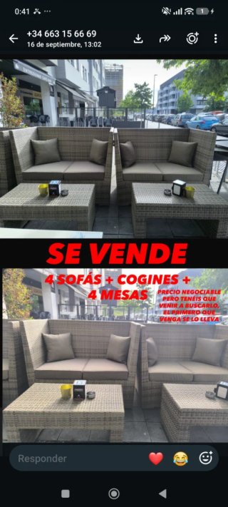 4 Divani + 4 Tavoli + Cuscini
