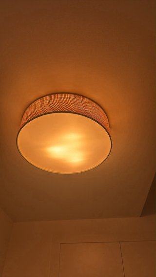 3 Lámparas de techo con pantalla de tela
