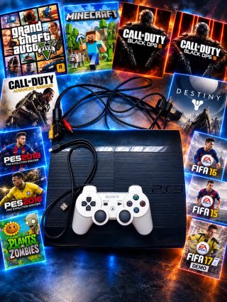 PS3 Slim Negra + 13 Juegos Digitales