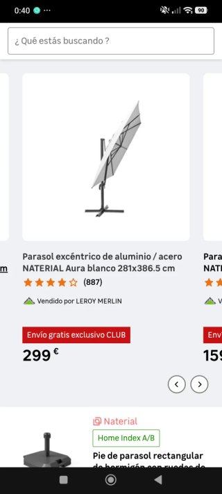 Parasol Beige Grande con Base Oscura