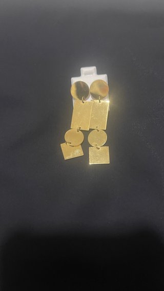 Pendientes Largos Geométricos Dorados