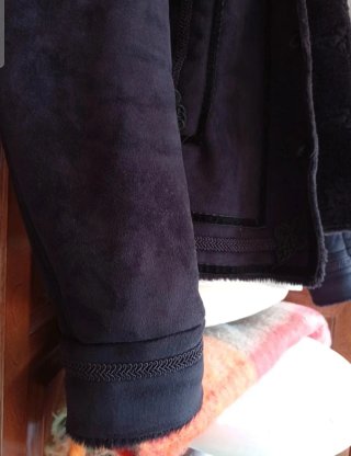 Chaqueta Vintage Negra Efecto Ante