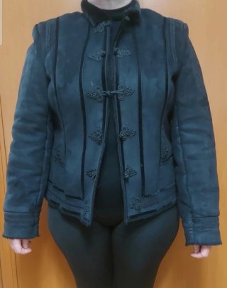 Chaqueta Vintage Negra Efecto Ante
